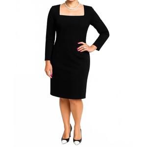 NEW SHANNALEE stretch square neck perfect dress in black